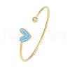 201 Stainless Steel Enamel Cuff Bangles for Women BJEW-F492-01G-02-1