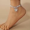 Heart Brass Full Crystal Rhinestone Charm Anklets for Women FS-WGD5A5F-01-2