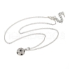 Zinc Alloy Crystal Rhinestone Sport Ball Pendant Cable Chain Necklaces NJEW-U024-01P-05-4