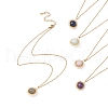 Natural Mixed Gemstone & Seed Flower Pendant Necklace NJEW-MZ00019-1