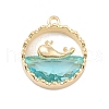 Brass Inlay Glass Pendants KK-Z061-06G-1