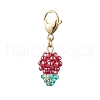 Flower Glass Seed Beads Beaded Pendant Decorations HJEW-MZ00196-04-2