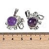 Natural Amethyst Pendants G-I374-A-P15-3