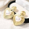 Rack Plating Heart Brass Dangle Stud Earrings EJEW-H143-16G-1
