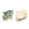 Printed Light Gold Tone Alloy Pendants ENAM-N056-206N-1