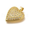 Rack Plating Brass Micro Pave Cubic Zirconia Pendants KK-L226-001G-06-2