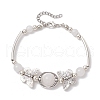 Natural White Jade Beaded Braceleys BJEW-JB11665-01-2