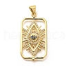 Rack Plating Brass Micro Pave Cubic Zirconia Pendants KK-L226-014G-1