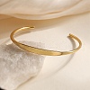 Simple 304 Stainless Steel Cuff Bangles for Women BJEW-C102-02G-1