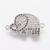 Brass Micro Pave Cubic Zirconia Links ZIRC-G103-21P-1