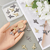 SOFPLATE 24Pcs 3 Colors Alloy with Rhinestone Pendants FIND-SP0001-91-3