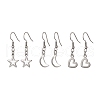 Non-Tarnish 3 Pair 3 Style 304 Stainless Steel Dangle Earrings EJEW-JE05494-01-1