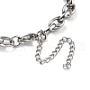 304 Stainless Steel Oval Link Chains Bracelets for Men & Women BJEW-D042-35P-6