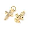 Brass Micro Pave Cubic Zirconia Charms KK-U056-26G-2