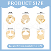 Unicraftale 3Pcs 3 Styles 304 Stainless Steel Open Cuff Finger Ring Cabochon Settings STAS-UN0059-66G-3
