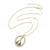 Brass Clear Cubic Zirconia Nossa Senhora Aparecida Pendant Necklaces for Women NJEW-M009-05G-A-2