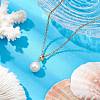 Mother's Day Jewellery Round Natural Freshwater Pearl Pendant Necklaces X-NJEW-JN05137-1