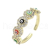 Brass Micro Pave Cubic Zirconia Cuff Rings for Women RJEW-D322-08G-4