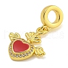 Rack Plating Brass Enamel European Dangle Charms KK-I718-26G-02-2