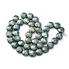Electroplated Natural Lava Rock Beads Strands G-A256-F01-01G-3
