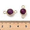 Natural Dyed Natural White Jade Faceted Round Links Connector Charms G-G175-01G-01-4