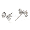 Brass Cubic Zirconia Stud Earrings EJEW-M048-04P-2