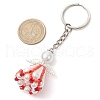 Glass Seed Bead with Acrylic Angel Keychain KEYC-MZ00026-04-3