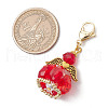 Angel Glass Beaded & Alloy Pendant Decorations HJEW-MZ00190-05-3