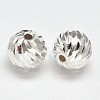 Fancy Cut Faceted Round 925 Sterling Silver Beads STER-F012-11C-2