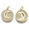 Brass Micro Pave Clear Cubic Zirconia Pendants ZIRC-S067-099-NF-2
