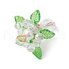 Glass with Round Shell Pearl and Acrylic Charms Pendants PALLOY-MZ00647-02-4