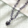 Brass Cubic Zirconia Heart Pendant Necklaces NJEW-Z059-07P-02-3