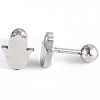 Tarnish Resistant 201 Stainless Steel Barbell Cartilage Earrings EJEW-R147-17-4