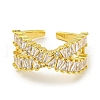 Rack Plating Brass Micro Pave Cubic Zirconia Open Cuff Rings RJEW-I104-20G-2