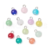 12Pcs Imitation Jade Glass Pendants PALLOY-JF02768-02-1