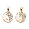 Brass Micro Pave Cubic Zirconia Charms KK-L222-015G-1