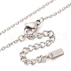 304 Stainless Steel Pave Cubic Zirconia Heart Pendant Cable Chain Necklaces for Women NJEW-G142-07P-02-3