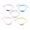 Adjustable Natural & Synthetic Gemstone Chips Braided Bracelets for Women BJEW-JB11531-2