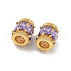 Brass Micro Pave Cubic European Beads KK-B096-23G-01-2