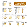   80Pcs 8 Styles Rack Plating Brass Beads KK-PH0006-72-2