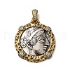Brass with Cubic Zirconia Pendants KK-Z033-12AS-1