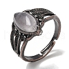 Natural Quartz Crystal Horse Eye Adjustable Rings RJEW-K271-05R-14-2