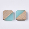 Resin & Walnut Wood Cabochons RESI-S358-A-90-3