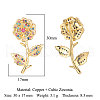 3Pcs Brass Micro Pave Cubic Zirconia Pendants ZIRC-OY001-55G-2