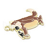 Light Gold Plated Alloy Enamel Pendants ENAM-L041-06E-3