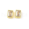 Rectangle Brass Glass Beads KK-Z101-01G-1