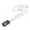 Non-Tarnish 201 Stainless Steel Rectangle with Constellations Pendant Necklace for Women NJEW-G015-01D-3