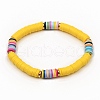 Handmade Polymer Clay Heishi Beads Stretch Bracelets BJEW-JB05305-03-1