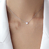 S925 Sterling Silver Micro Pave Clear Cubic Zirconia Round Pendant Necklaces & Bracelets & Ear Threads Sets for Women SA9536-4-8