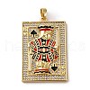 Brass Micro Pave Cubic Zirconia and Enamel Pendants KK-Q098-17G-B-1
